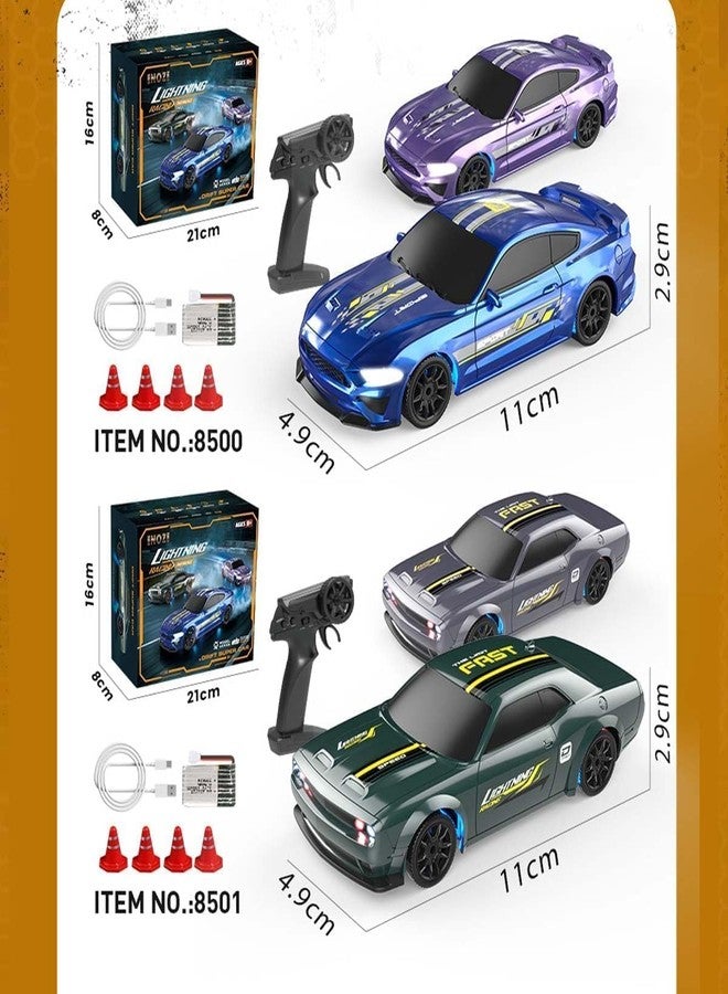 OOTLO 1:43 RC Drift Car 4WD 15+KM/H Full Proportional High Speed RC Car RTR with LED Lights and Drifting Tires Racing Sport Toy for Adults Boys - Image 2